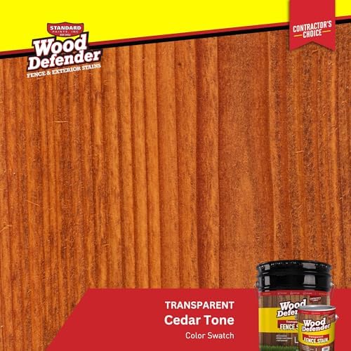Wood Defender Transparent Fence Wood Stain and Seal in One, Oil-Based Penetrating Sealer, Professional-Grade, Long-Lasting