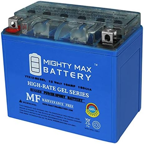 Mighty Max Battery YTX12-BS 12V 10AH GEL Battery Replaces Honda 350 TRX350 Rancher 00-06