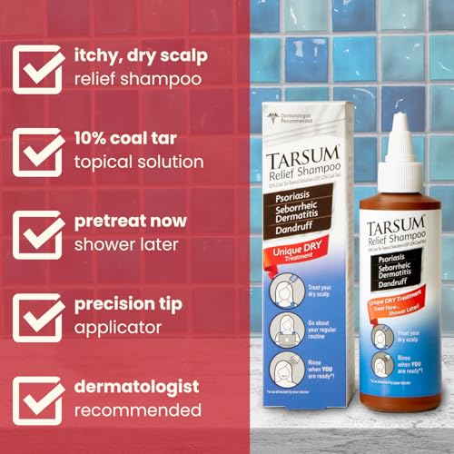 Tarsum Extra Strength Psoriasis Shampoo - Coal Tar Shampoo and Conditioner for Scalp Psoriasis, Seborrheic Dermatitis, Severe Dandruff, & Eczema - Exfoliating Relief for Flaky, & Itchy Scalp (4 oz)