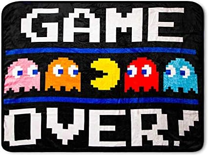 JUST FUNKY PAC-Man Game Over Throw Blanket | 45 x 60 Inch Soft Fleece Blanket