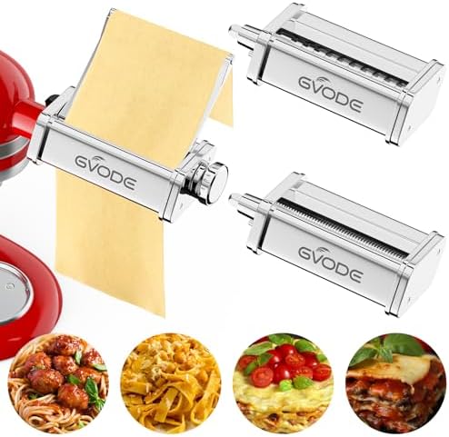 GVODE Pasta Roller Attachment for KitchenAid Stand Mixer, 8 Settings | 304 Stainless Steel, 8 Adjustable Thickness Settings (0.4-2mm), Fits all KitchenAid Stand Mixer Models