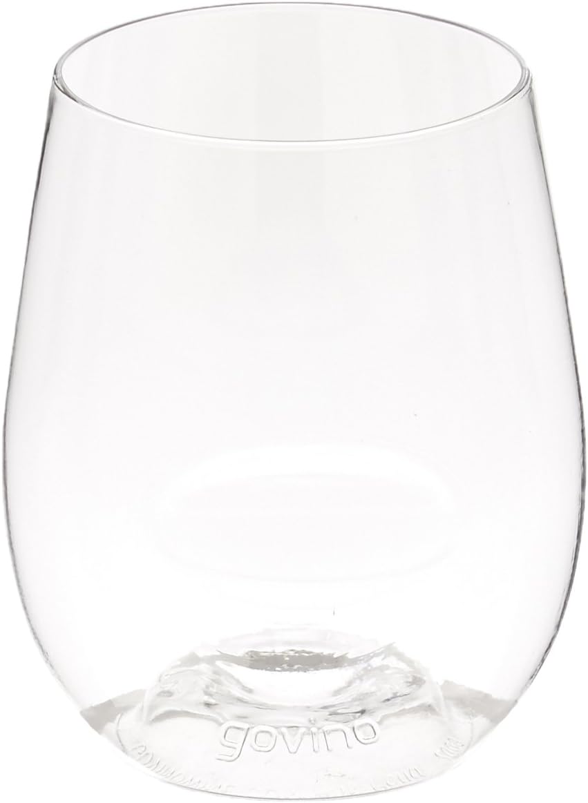 GOVINO Unbreakable Plastic Wine Glasses - Stemless Shatterproof Tritan Glassware, Fancy Cups That Look Like Glass, 12oz, Set of 4