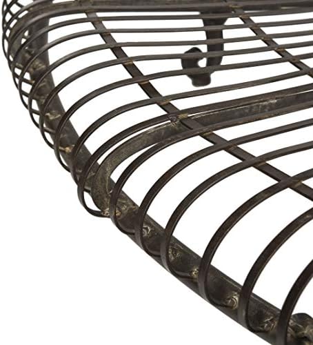 SAFAVIEH Outdoor - Ally Iron Tree Bench - Rustic Brown Iron Metal - Curved Scrollwork Garden Design - Ideal for Patio, Deck, Porch, Garden, 17.5" Seat Height (PAT5019A)