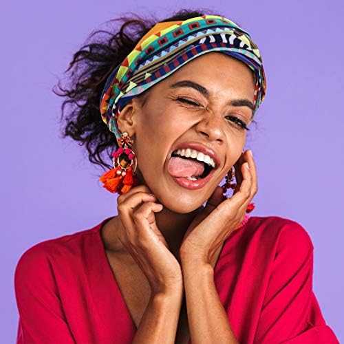 6 Pieces African Scarf African Bandanas Face Covering Unisex Boho Neck Gaiter Balaclava Head Wrap for Motorcycling Outdoor Use