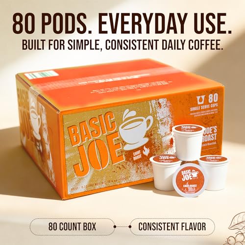 Basic Joe Coffee Pods, Medium Roast, 80 Count K-Cup, 100% Arabica