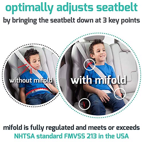 New Mifold Comfort Grab-and-go Car Backless Booster Seat-Compact and Portable for Every Day, Carpooling, Travel, Charcoal Grey