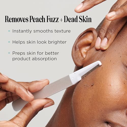 Professional-Grade Dermaplaning Tool – Precision Exfoliation, Removes Peach Fuzz & Dead Skin, Aluminum Handle, Refillable Blades
