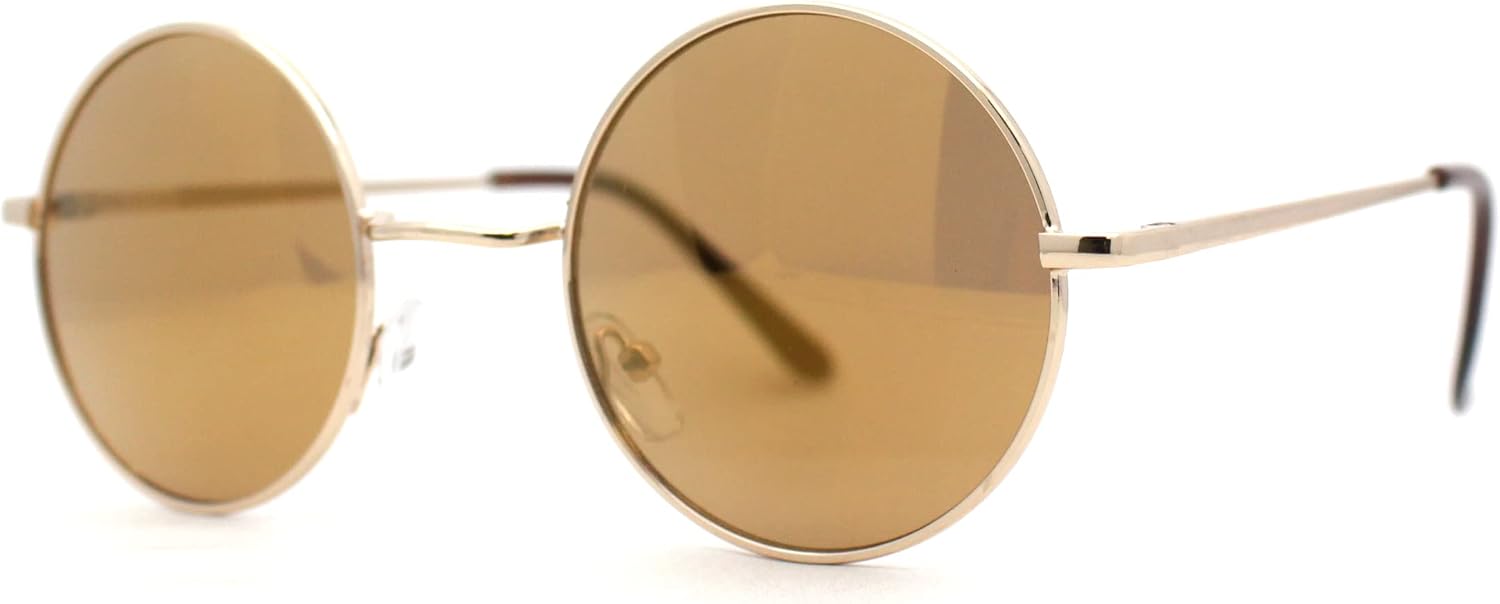 SA106 Reflective Color Mirrored Hippie Groove Round Circle Lens Retro Sunglasses