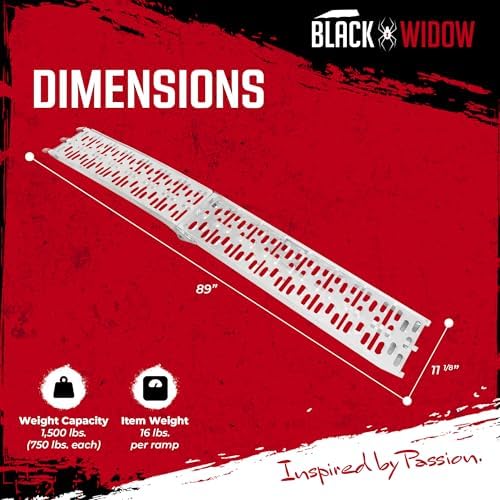 Black Widow 7' 5" ATV Loading Ramps 1,500 lb Cap