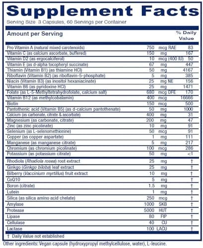 Vitanica, Senior Symmetry, 65 Years and Up Multivitamins and Minerals, Vegan, 180 Capsules