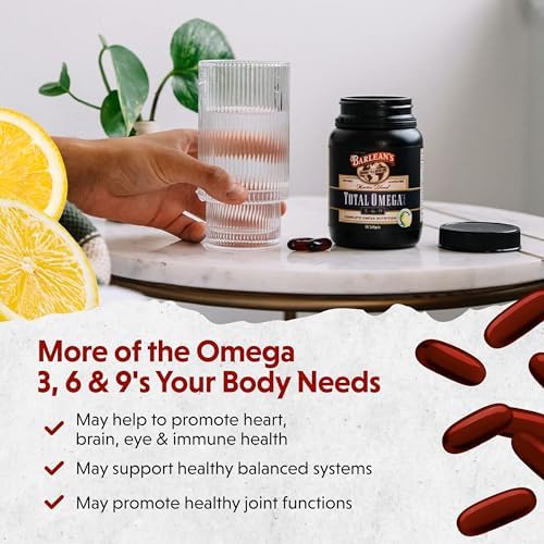 Barlean's Total Omega 3 6 9 Orange Crème Liquid Fish Oil Supplement with Borage and Flaxseed Oil, 2,400 mg of Omegas EPA and DHA Plus GLA for Joint and Heart Health, 8 oz | Fish, borage & flax oils, EPA DHA ALA GLA omegas, Burpless, Non-GMO, Gluten-free,…