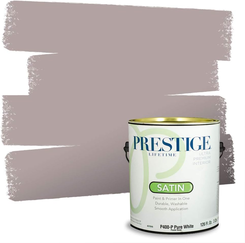 PRESTIGE Paints Exterior Paint and Primer In One, 1-Gallon, Satin, Comparable Match of Sherwin Williams* Socialite*