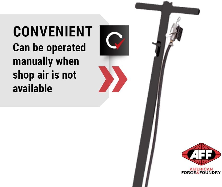 AFF 10 Ton Air Hydraulic Long Chassis Jack - for Long Overhang Vehicles | 10 T Floor Jack with Foot Pump & 3-Position Lock Handle - Ideal for Repair Shops, Bus & Truck Fleets, Heavy Duty Equipment