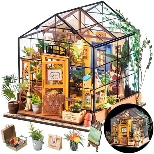 Rolife DIY Miniature Greenhouse Kits for Adults - Cathy's Flower House | Beginner-Friendly Diorama Kits Mayberry Street Tiny House For Adults