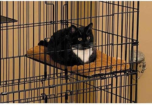 MidWest Homes for Pets Folding Metal Indoor Cat Playpen, Cage Includes Locking Wheels, 3 Platforms, Removable Tray, Plush Bed, Suited for 1-3 Cats