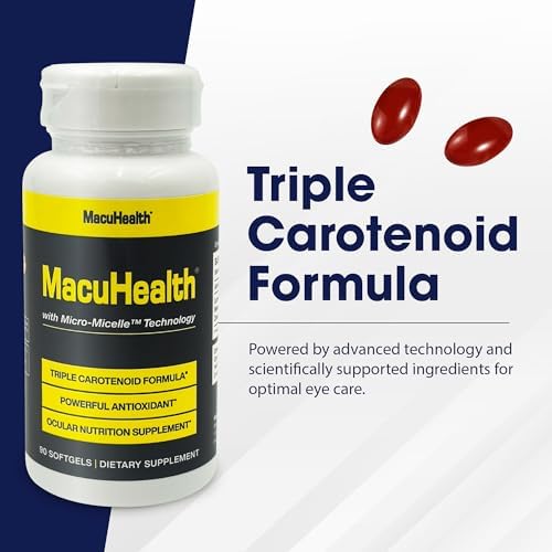 Macuhealth Triple Carotenoid Formula - Eye Vitamins for Adults | 90 softgels, 3 months supply, Advanced Eye Support & Health Eye Formula