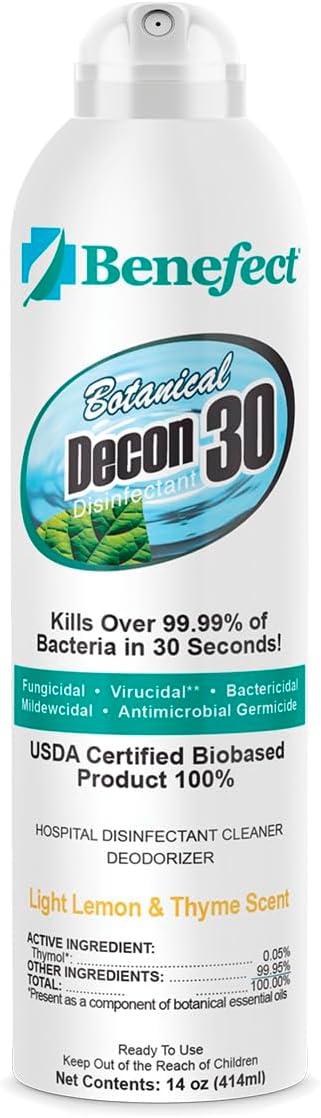 Benefect Botanical Decon 30 Disinfectant Cleaner - All Natural Formula for Effective Cleaning Power - Ideal for Restoration Jobs & Water Damage - 20476 - 1 Gallon