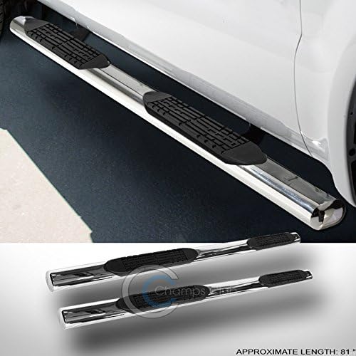 4" OVAL S/S CHROME SIDE STEP NERF BARS running board Compatible with 04-08 F150 SUPER/EXT CAB