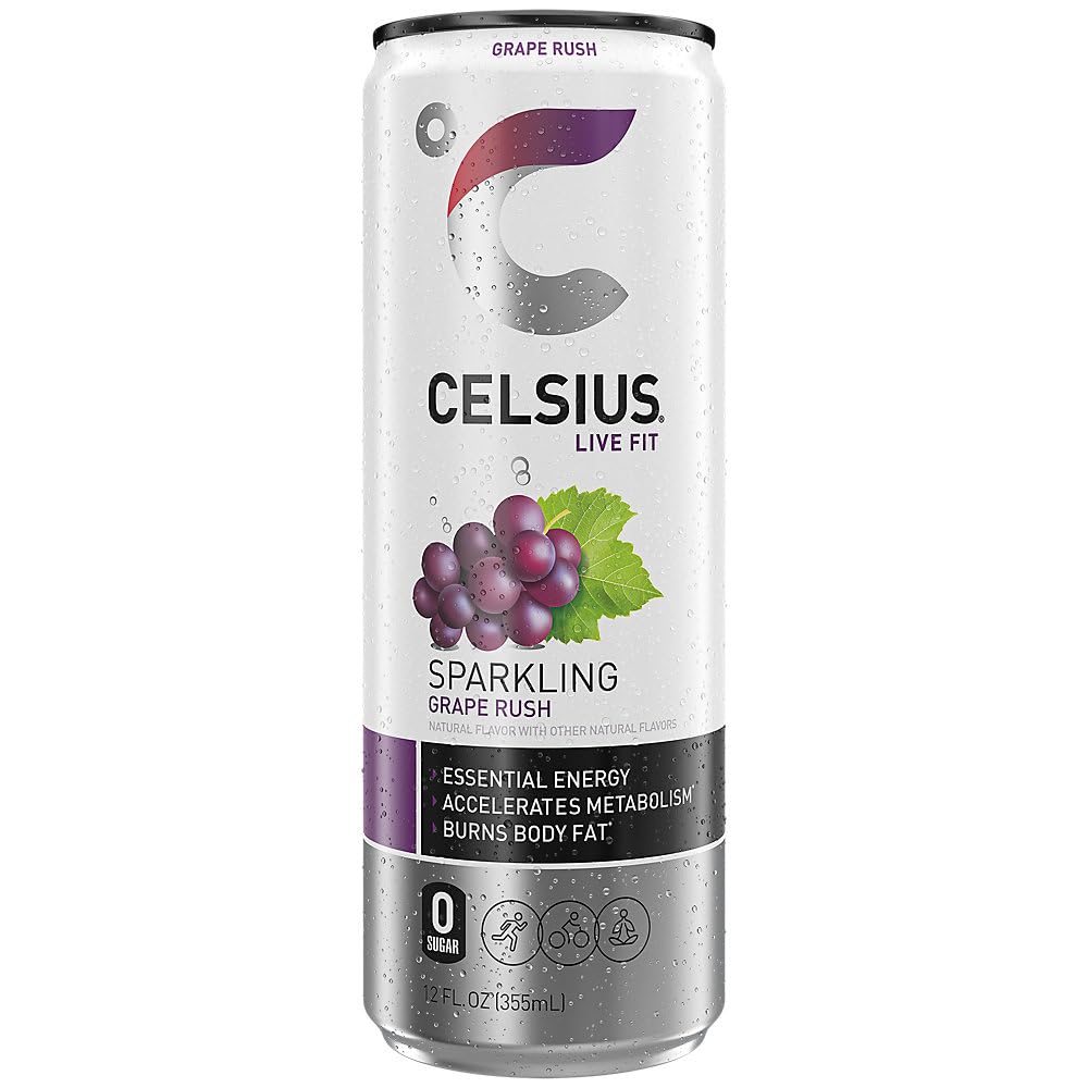 CELSIUS Sparkling Orange, Sugar Free Energy Drink, 12 Fl Oz (Pack of 4)