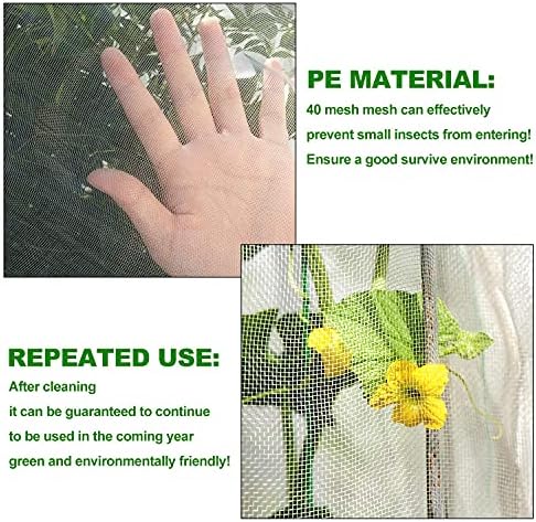 Insect Bird Barrier Mesh, 3.5 x4.6FT Garden Netting Barrier with Drawstring