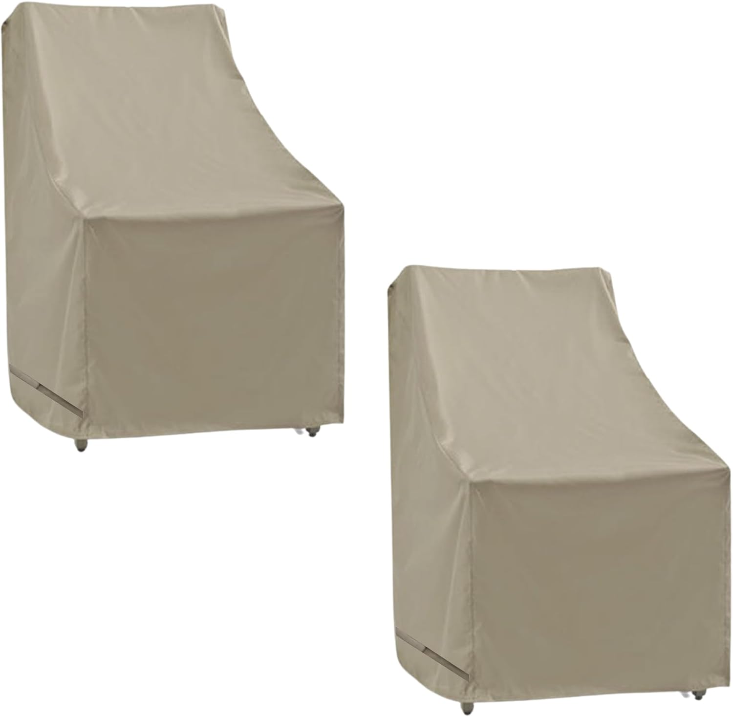 Formosa Covers | Outdoor Patio High Back, Rocking, Swivel Chair Cover Stackable Dining Seat Protection Secure Fastener Strips | 27" W x 30" D x 42" H (Taupe)