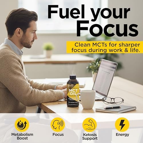 KETO SCIENCE Ketogenic MCT Oil, Dietary Supplement, Made from 100% Coconuts, Promotes Energy, Unflavored, 15 Fl Oz