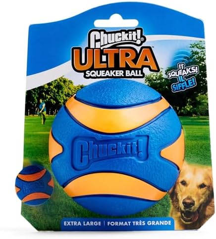 Chuckit! Ultra Ball Dog Toy - Size Large - For Dogs 60-100 lbs - Made from Durable Rubber - Super Bouncy - Floats in Water - 3-inch Diameter - Pack of 1