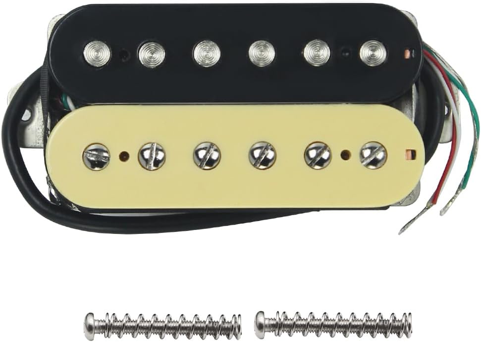 FLEOR Alnico 5 Guitar Pickup Double Coil Humbucker Pickups Neck and Bridge Set Black