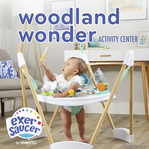 Evenflo Exersaucer Wood Frame Jumper, Woodland Wonder
