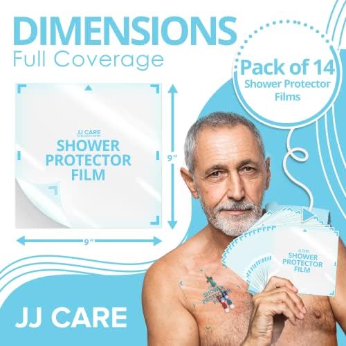 Shower Protector [Pack of 14], 9x9 Dialysis Catheter Shower Shileds Wound Cover, PICC Line Water Barrier, Colostomy Waterproof Bandage Protector