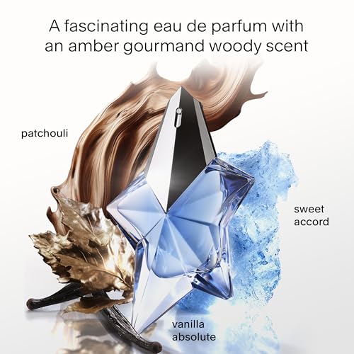 Mugler Angel Eau de Parfum - Long Lasting Ambery Gourmand Perfume for Women | Fragrance with Bergamot, Praline & Patchouli - Long Lasting Womens Gourmand Scent - Perfect for Everyday Wear - Refillable