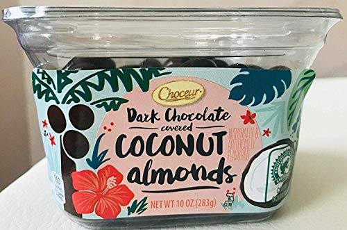 CHOCEUR DARK CHOCOLATE COVERED COCONUT ALMONDS 10 oz.(2 packs) KOSHER