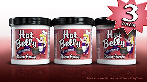 3 PACK HOT BELLY REAL BACON GREASE SHELF STABLE