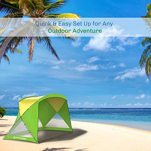 Beach Tent - Sun Shelter for Shade with UV Protection and Water-Resistant Coating for Sports Events and More with Carry Bag by Wakeman Outdoors