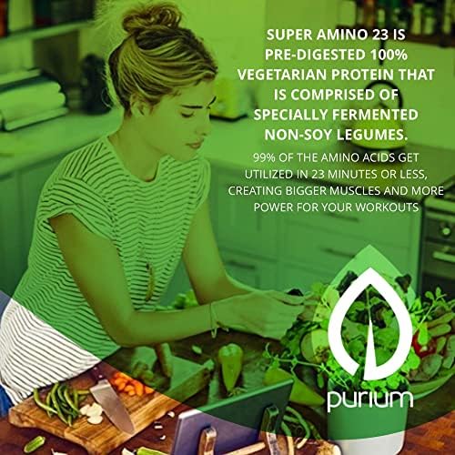 Purium Super Amino 23-150 Vegan Tablets - BCAA & Essential Amino Acid Dietary Supplement, Pre Workout, Recovery Aid
