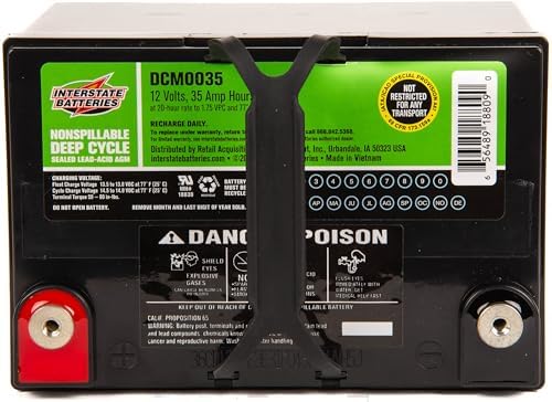Interstate Batteries 12V 35Ah SLA AGM Deep Cycle Battery Insert Terminal
