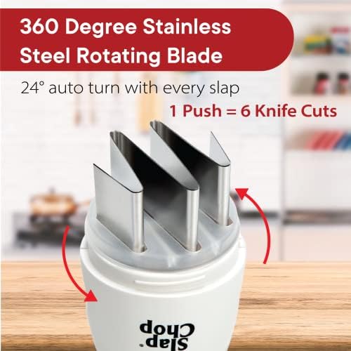 Original Slap Chop Slicer Chopper with Stainless Steel Blades & Butterfly Opening for Easy Cleaning - Vegetable Chopper Gadget, Mini Chopper for Salads - Kitchen Accessory