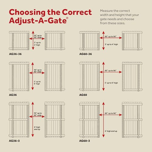 Adjust-A-Gate Steel Frame Gate Building Kit, 60"-96" Wide, 6' High (4 Pack)