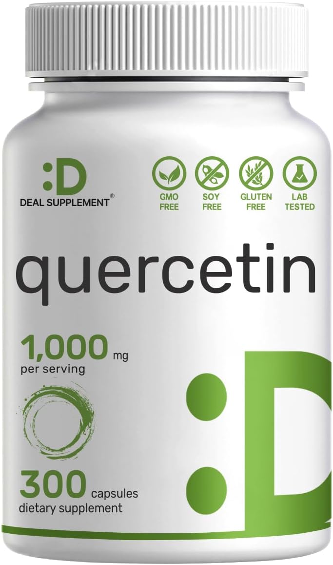 DEAL SUPPLEMENT Quercetin 1, 000mg Per Serving, 300 Capsules – Healthy Immune Support Supplements, High Bioavailable Flavonoids