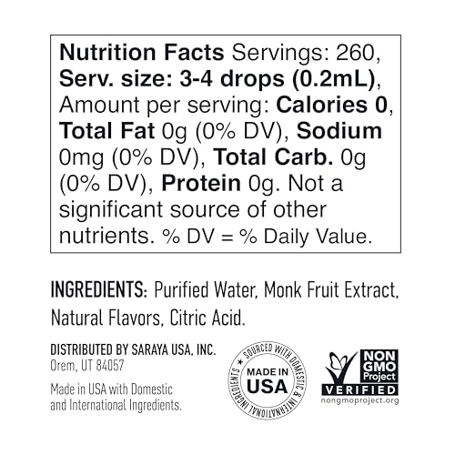 Lakanto Liquid Monk Fruit Extract Drops, Original, 1.76 Fl Oz | Erythritol Free Sugar Substitute Sweetener, For Coffee, Tea, Smoothies, Oatmeal, Yogurt, Cocktails, Zero Sugar, Vegan, Keto