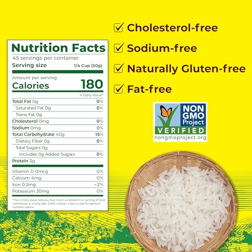 Golden Star Thai Hom Mali White Jasmine Rice - Prime Grade White Rice - 10 lb Bag | Prime Grade White Rice - Great for Gumbo, Curries & More - Cook in Microwave or on Stove Top