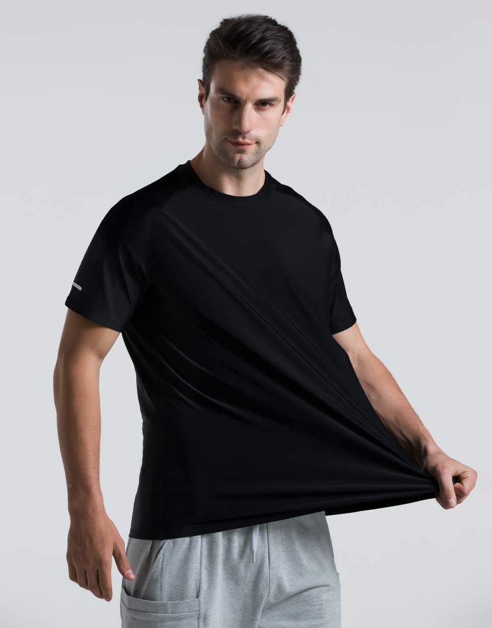 THE GYM PEOPLE Men's Cooling Running Shirts Ice Silk UPF 50+ Workout Tshirt