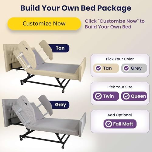 Customize Your Own Adjustable Hospital Bed for Home Use with Gel Memory Foam Mattress -Bariatric Queen Size Home Style Full Electric Medical Bed