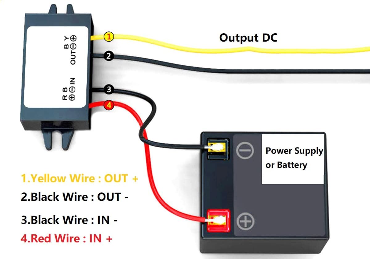 DC to DC 6V 2A 3A Converter Buck Module 12V 16V 6V-22V Buck to 6V 3A Max Power Converter IP67 Waterproof with Overcurrent Overheat Short-Circuit Undervoltage Protection (6V 3A, Black)