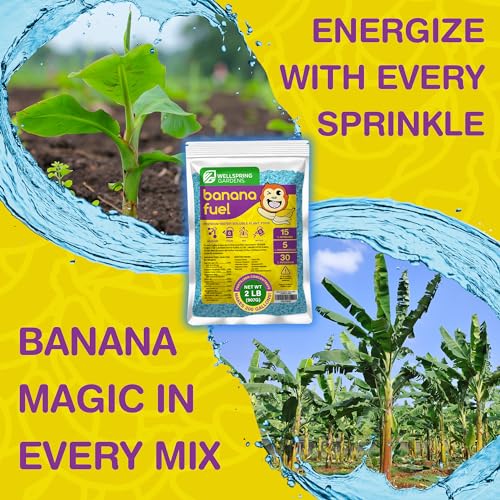 Wellspring Gardens Banana Fuel Fertilizer - Water-Soluble 15-5-30 Blend - Fertilizer for Banana Trees & Plants - Grow Healthy Plants (2 Pounds)