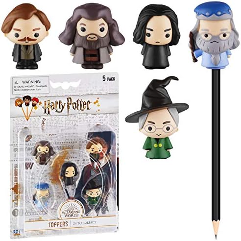 Harry Potter Pencil Toppers, Gifts, Toys, Collectibles – Set of 5 Harry Potter Figures for Writing, Party Decor – Remus Lupin, Rubeus Hagrid