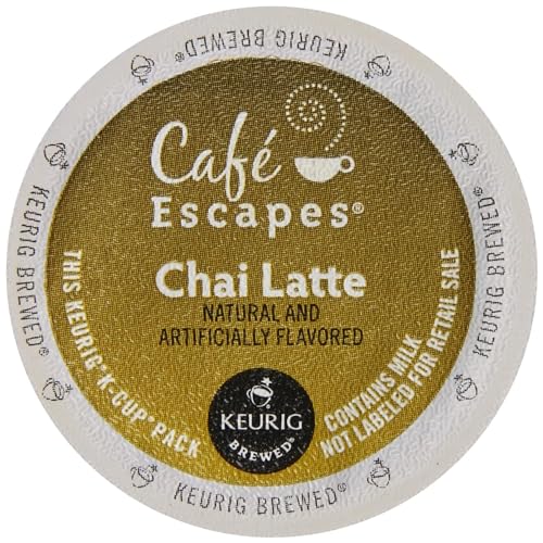 Cafe Escapes Chai Latte K-Cups, 16 Count (Packaging May Vary)