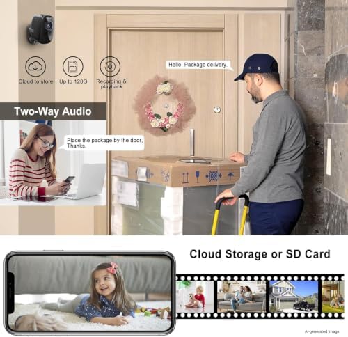 DCT Magnetic Security Camera Outdoor: See Who at Door in 2K - 10s No-Drill