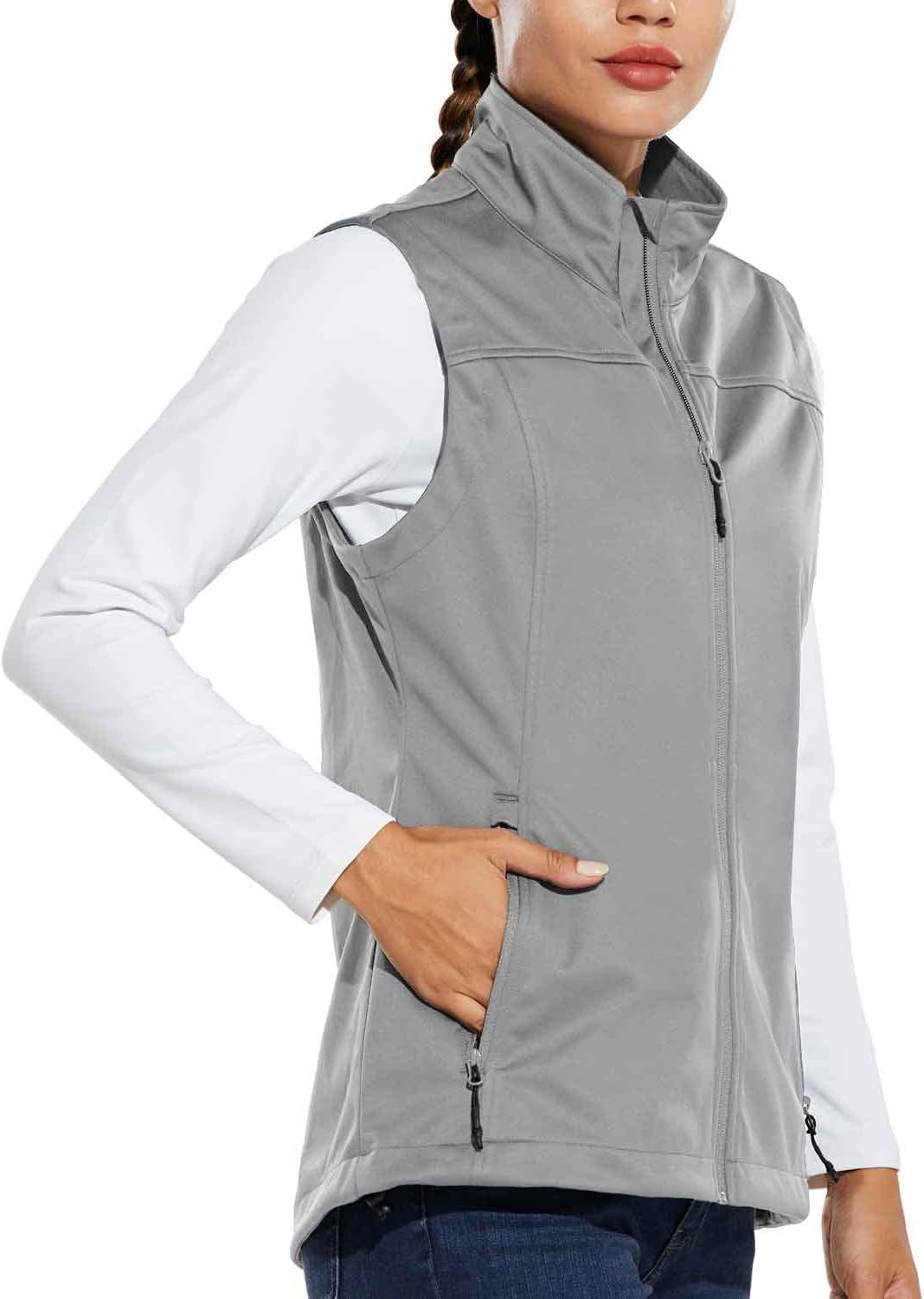 baleaf Women's Lightweight Running Vest Sleeveless Softshell Jacket