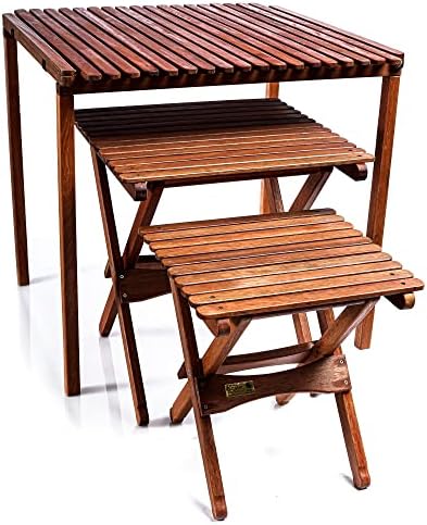 BYER OF MAINE, Use Indoors or Outdoors, Pangean Nomad Folding Wood Table
